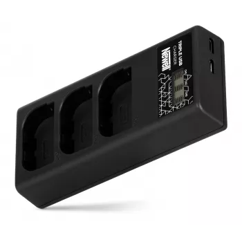 Caricabatterie a tre canali Newell CD-USB-C per batterie Canon LP-E6