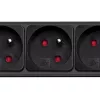 Akyga AK-SP-05U ciabatta con protezione da sovratensione, 5x CEE 7/5 (tipo E), 2x USB-A, 1,8 m, nero