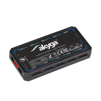 Akyga AK-CA-73 controller per ventole RGB con telecomando, 12 connessioni (10 ventole + 2 strisce LED), alimentazione Molex