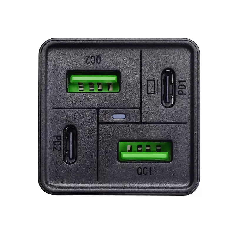 Caricabatterie USB Akyga Charge Brick AK-CH-17 65 W, 2 x USB-C PD + 2 x USB-A QC 4+, nero