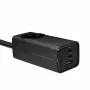 Caricabatterie USB GaN Akyga AK-CH-21 65 W, 2 x USB-C + USB-A, con presa, 1,5 m, nero