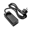 Caricabatterie USB GaN Akyga AK-CH-21 65 W, 2 x USB-C + USB-A, con presa, 1,5 m, nero