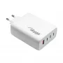 Caricabatterie USB GaN Akyga AK-CH-24 140 W, 3 x USB-C PD + USB-A, bianco