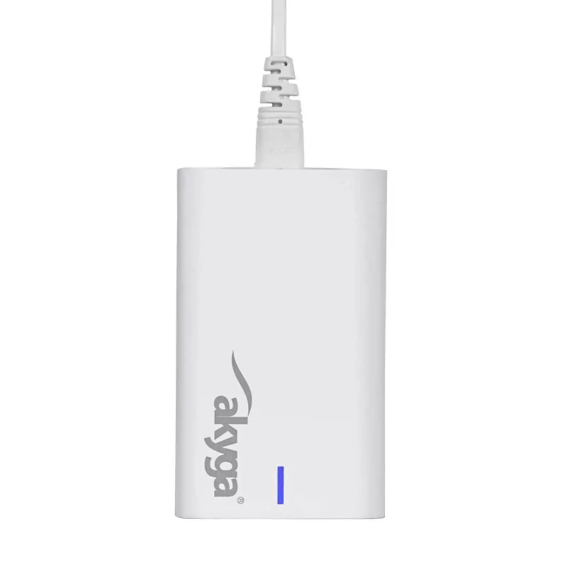 Caricabatterie USB da tavolo GaN Akyga AK-CH-25 140 W, 3 x USB-C PD + USB-A, bianco