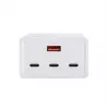 Caricabatterie USB da tavolo GaN Akyga AK-CH-25 140 W, 3 x USB-C PD + USB-A, bianco