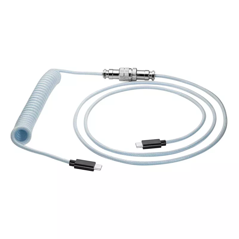 Cavo spiralato Aviator USB-C a USB-C Akyga AK-USB-49 con connettore GX16, USB 2.0, 3 m, bianco
