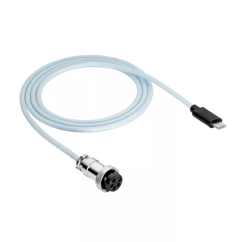 Cavo spiralato Aviator USB-C a USB-C Akyga AK-USB-49 con connettore GX16, USB 2.0, 3 m, bianco