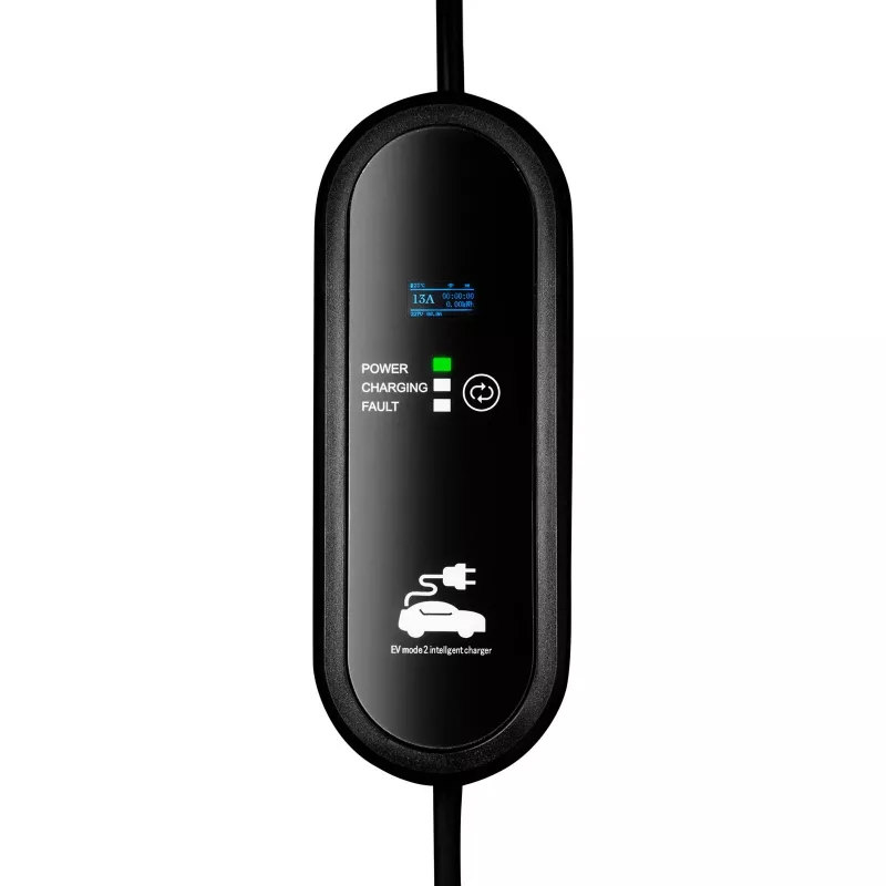 Caricabatterie EV mobile Akyga AK-EC-20, Type 2, connettore UK (BS 1363), monofase, 13 A, 3 kW, LCD, 5 m