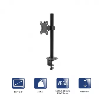Supporto da tavolo per monitor Akyga AK-MB-03 per un monitor, 15-32 inch, 10 kg, VESA 75x75 / 100x100, nero