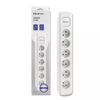 Qoltec Ciabatta 6 Prese 1,8 m Bianco