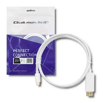 Qoltec Cavo Adattatore USB 3.1 Type-C Maschio a HDMI Type A Maschio, 4K, Alternate Mode, 1m, Nero