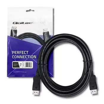 Qoltec Cavo DisplayPort 1.4 Maschio a Maschio 3m 8K Nero