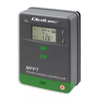 Qoltec Regolatore di carica solare MPPT 10A 12V/24V con sensore di temperatura display LCD 2x USB GEL LiFePO4