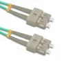 Qoltec Cavo patch in fibra ottica SC/UPC a SC/UPC duplex multimodale OM4, 5m, aqua