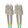 Qoltec Cavo patch in fibra ottica SC/UPC a SC/UPC duplex multimodale OM4, 5m, aqua