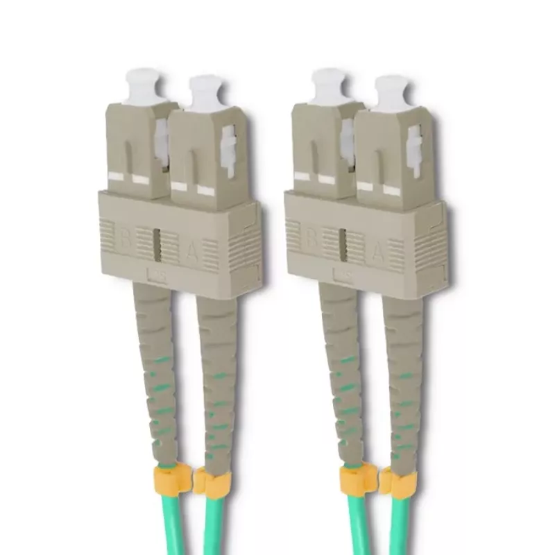 Qoltec Cavo patch in fibra ottica SC/UPC a SC/UPC duplex multimodale OM4, 5m, aqua