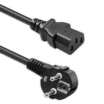 QOLTEC Cavo di alimentazione SCHUKO CEE spina angolare IEC C13 1,8 m nero