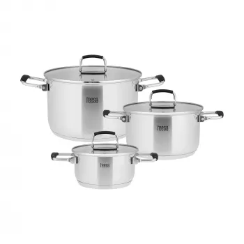 TEESA COOK PRIME set di 6 pentole, acciaio inox, adatto all'induzione