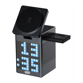 Newell induOne MagPlay stazione di ricarica wireless MagSafe con altoparlante e display per 3 dispositivi