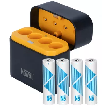 Newell caricabatterie Li-Ion a 4 canali + 4 batterie ricaricabili AA 2200 mAh Li-Ion