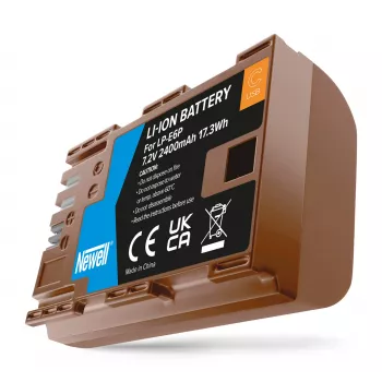 Batteria ricaricabile sostitutiva Newell LP-E6P con USB-C per Canon