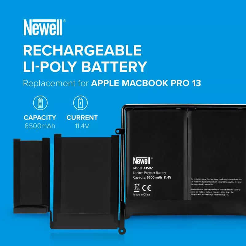 Batteria Newell A1582 6500 mAh per Apple MacBook Pro 13