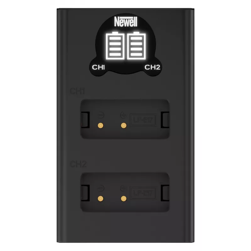 Caricabatterie USB-C dual-channel Newell DL-USB-C per batterie Canon LP-E17