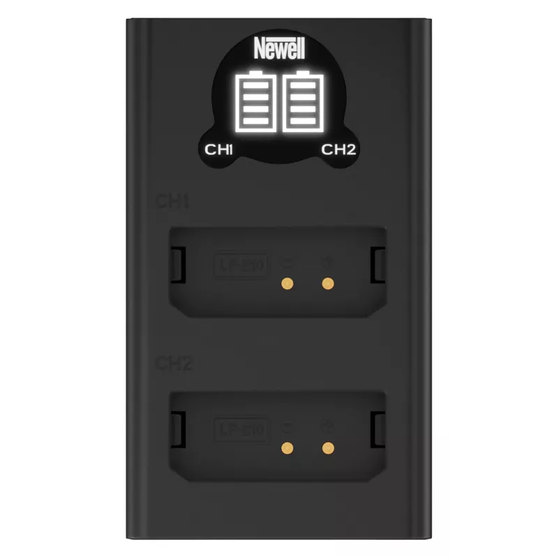 Caricabatterie USB-C dual-channel Newell DL-USB-C per batterie Canon LP-E10