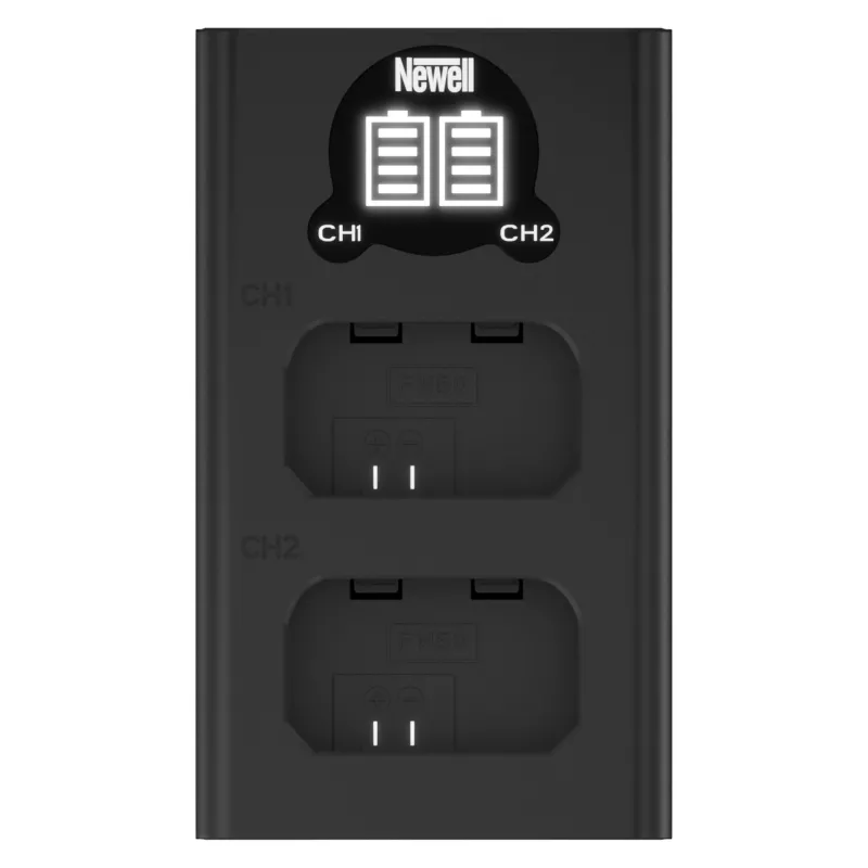 Caricabatterie USB-C dual-channel Newell DL-USB-C per batterie Sony NP-FW50