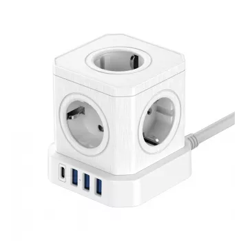 Newell GaN Power Cube 9w1 ciabatta bianca con caricabatterie USB