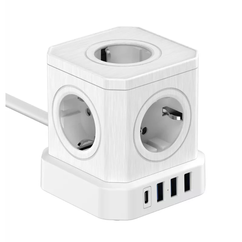 Newell GaN Power Cube 9w1 ciabatta bianca con caricabatterie USB