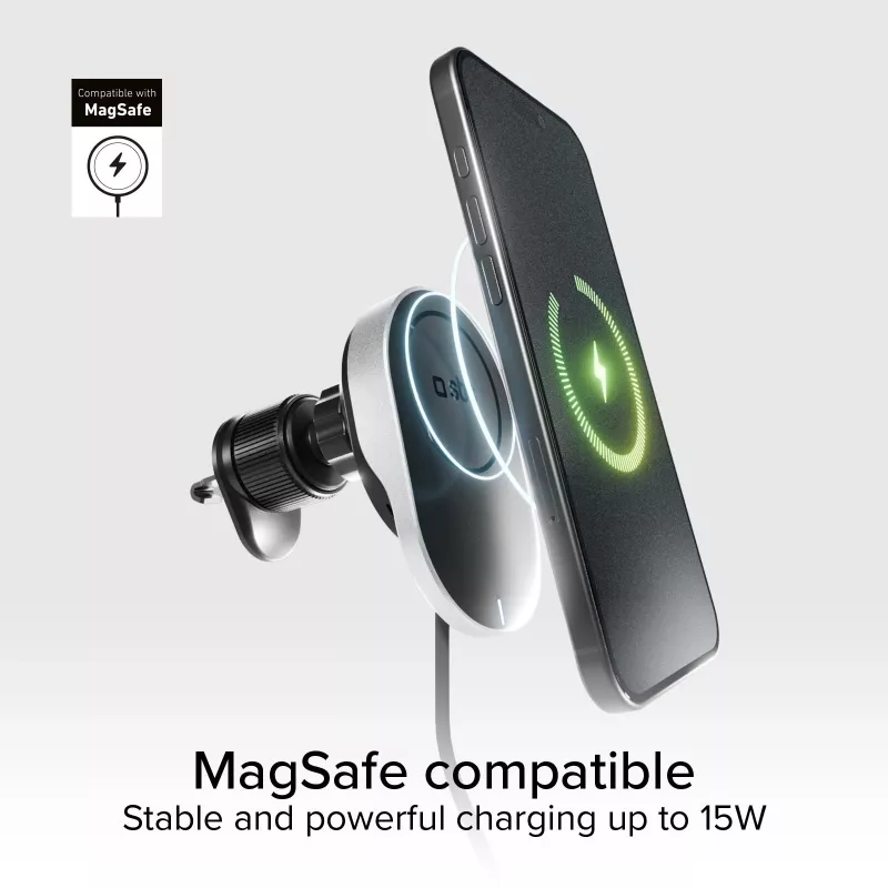 SBS caricabatterie con cavo retrattile magnetico MagSafe 15W - nero