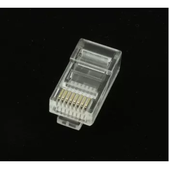 Gembird LC-8P8C-001/50 connettore RJ45 Cat5e 8P8C placcatura oro 30µ confezione da 50 trasparente