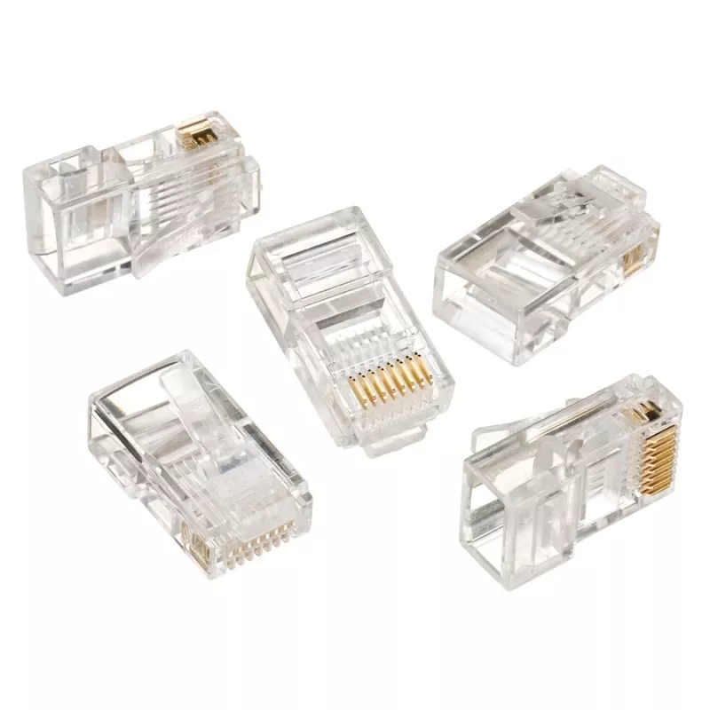 Gembird LC-8P8C-001/50 connettore RJ45 Cat5e 8P8C placcatura oro 30µ confezione da 50 trasparente