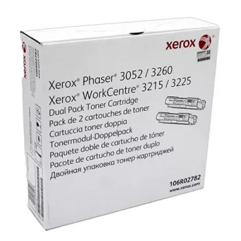Xerox confezione doppia cartucce toner nero (2 x 3.000 pagine) per Phaser 3052/3260, WorkCentre 3215/3225 - OEM 106R02782