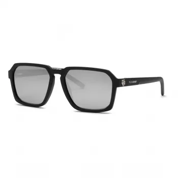 PHILIPP PLEIN SPORT Occhiali da sole uomo SSP030 - 59/17/145 mm, montatura in acetato nera, lenti grigie, protezione UV400