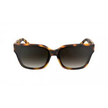 KARL LAGERFELD KL6161S-240 Occhiali da sole donna, forma quadrata oversize, Havana marrone con lenti marroni sfumate, 63/14/140 mm