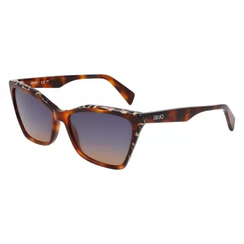 LIU JO occhiali da sole donna LJ796S-245 – havana montatura farfalla in acetato con lenti marroni sfumate, 58/15/135 mm
