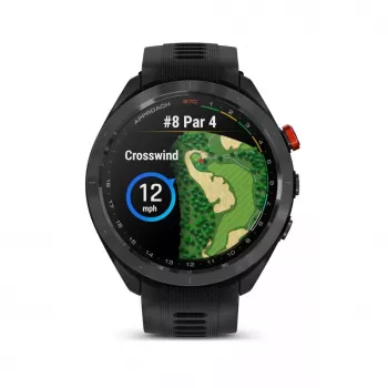 Garmin Approach S70 47mm Golf GPS Smartwatch – lunetta in ceramica nera/rossa con cinturino in silicone nero