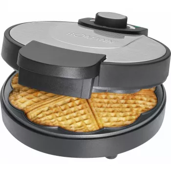 Bomann WA 1365 CB waffle maker 1000 W forma cuore antiaderente nero/acciaio inox