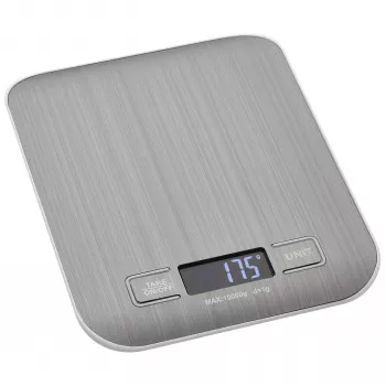 TFA Dostmann AMARETTI bilancia da cucina digitale, capacità 10 kg, precisione 1 g, argento (50.2004.54)