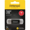 INTENSO Twist Line 16 GB chiavetta USB antracite/trasparente USB-A 3.2 Gen 1 USB-C 3.2 Gen 1