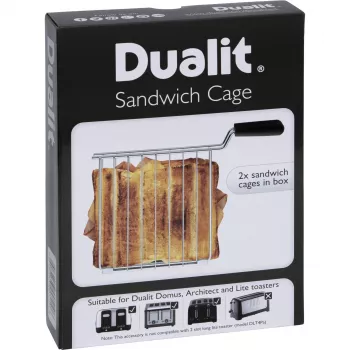 Dualit 00510 gabbia per sandwich per tostapane - acciaio inox, manico nero, coppia