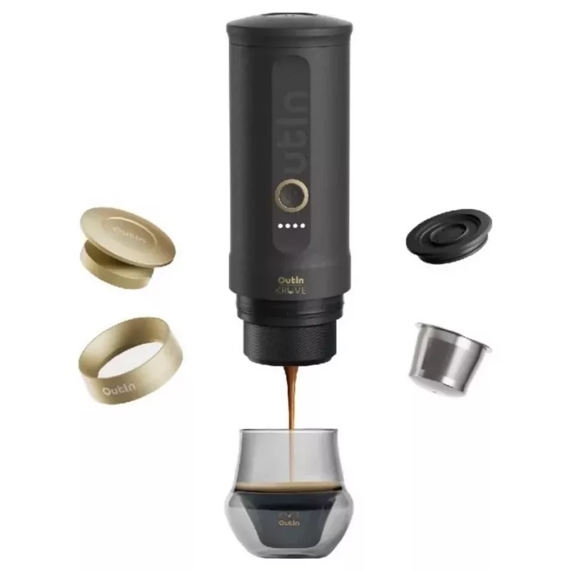 OutIn Nano x Kruve set regalo caffettiera espresso portatile nero/oro