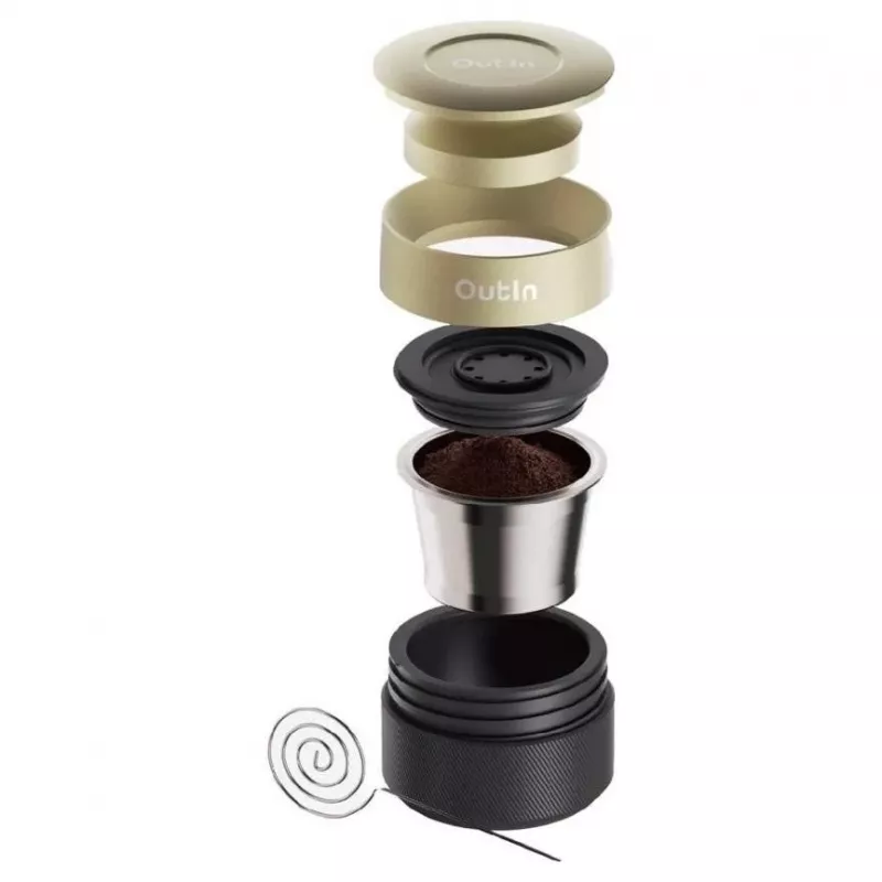 OutIn Nano x Kruve set regalo caffettiera espresso portatile nero/oro