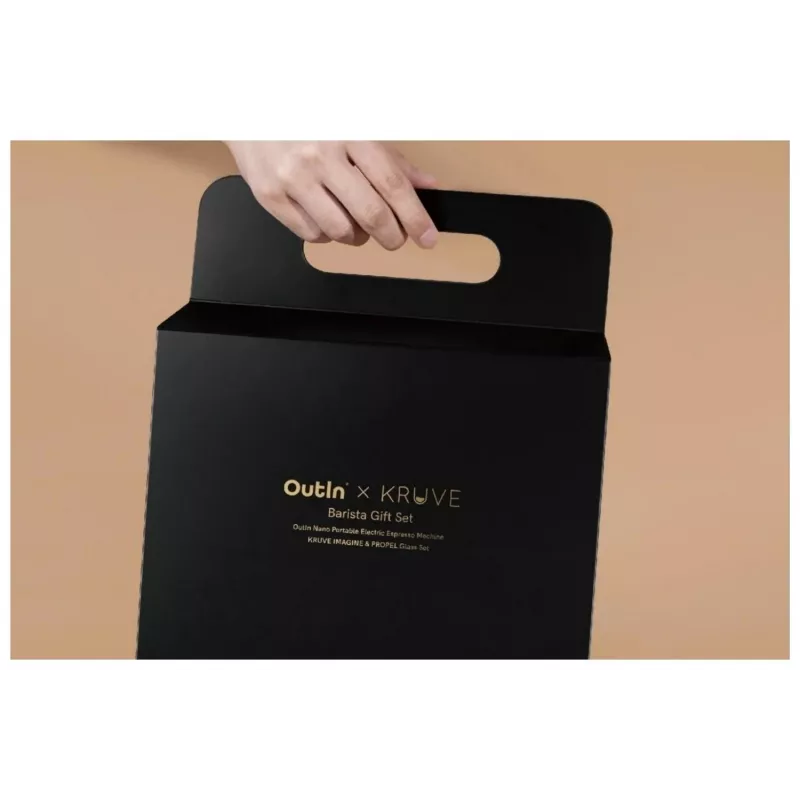OutIn Nano x Kruve set regalo caffettiera espresso portatile nero/oro