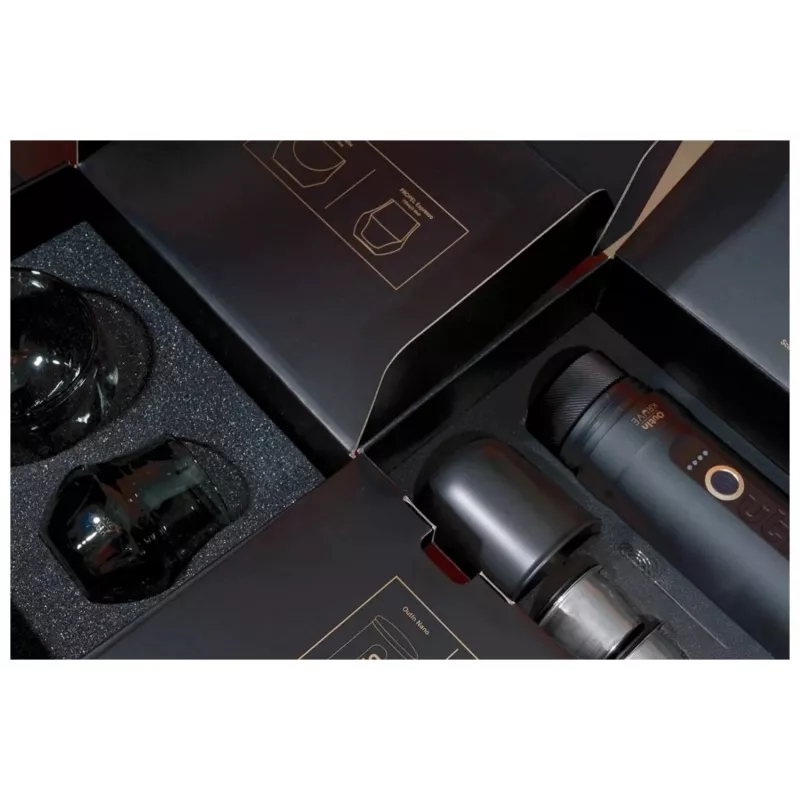 OutIn Nano x Kruve set regalo caffettiera espresso portatile nero/oro