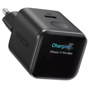 Anker Nano Charger 45W GaN caricabatterie USB-C con ActiveShield 5.0, sensore touch, Smart Display, nero