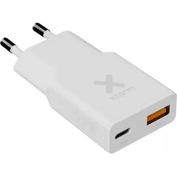 Xtorm Go2 Series SlimLine caricabatterie da parete 25W 1x USB-C USB-A bianco