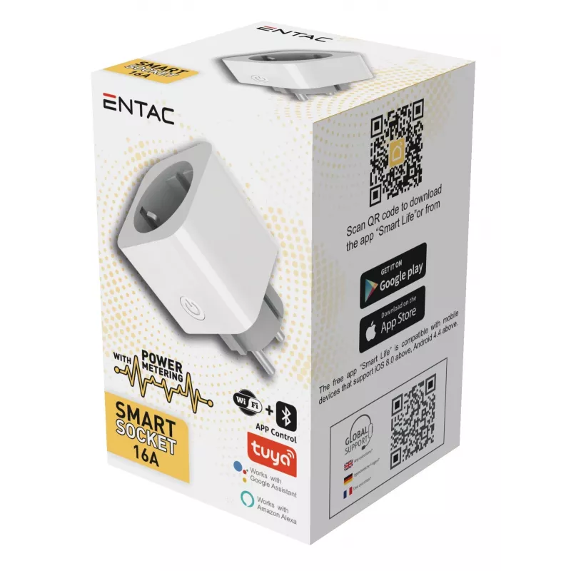 ENTAC presa smart WiFi con monitoraggio energia bianco
